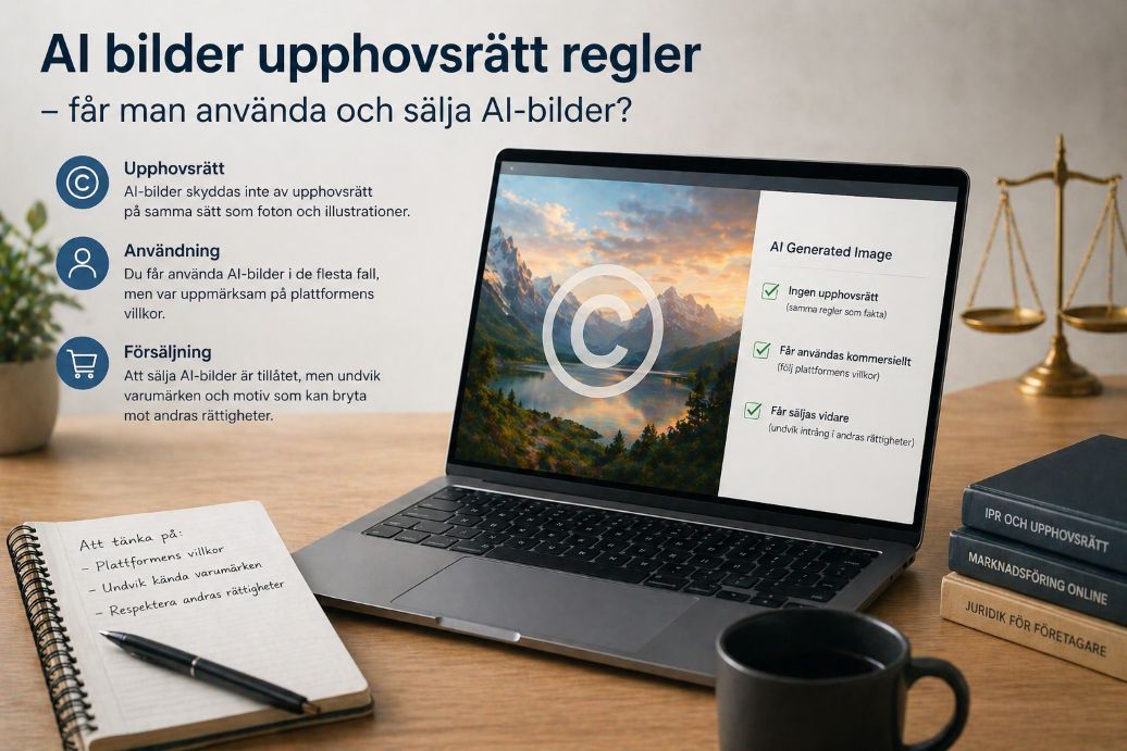 AI bilder upphovsrätt regler – får man använda och sälja AI-bilder?