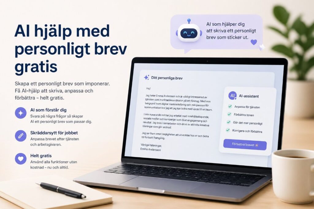 AI hjalp personligt brev gratis