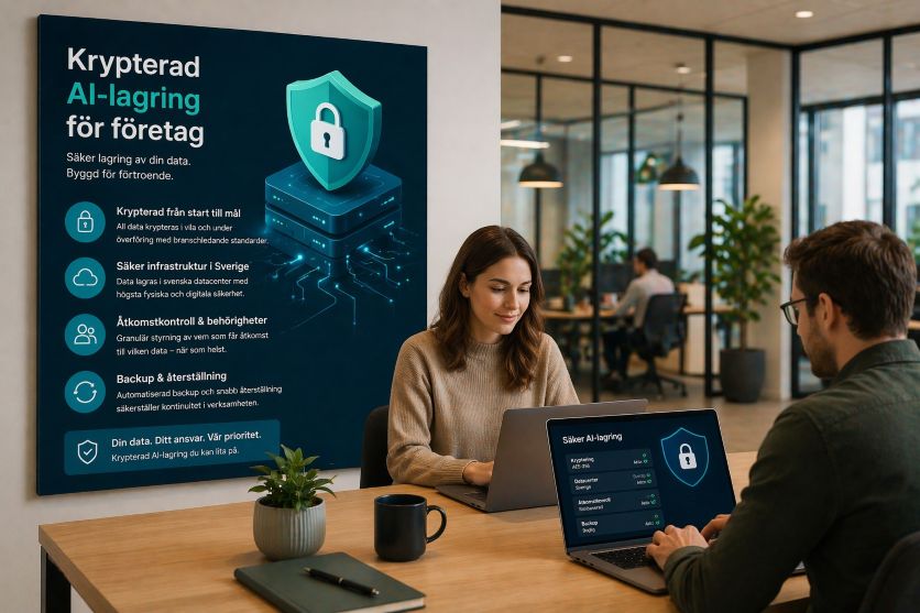 AI lagring foretag Krypterad