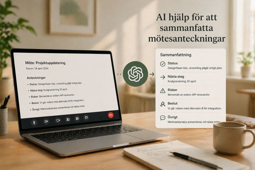 AI hjälp för att sammanfatta mötesanteckningar