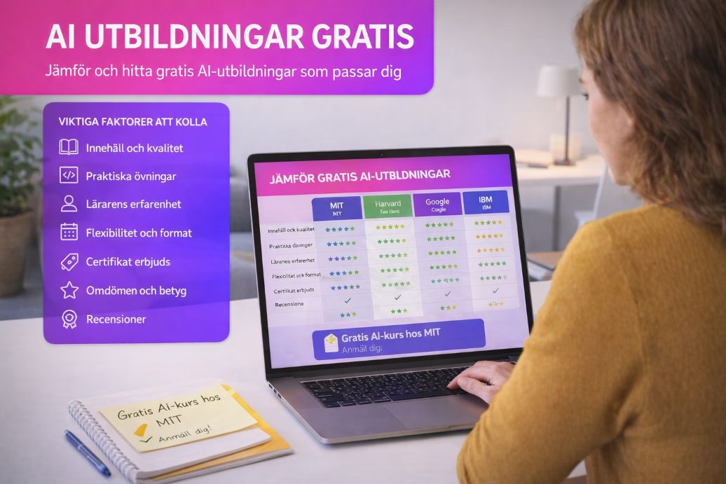 AI utbildningar gratis – bästa sätten att lära dig AI utan att betala