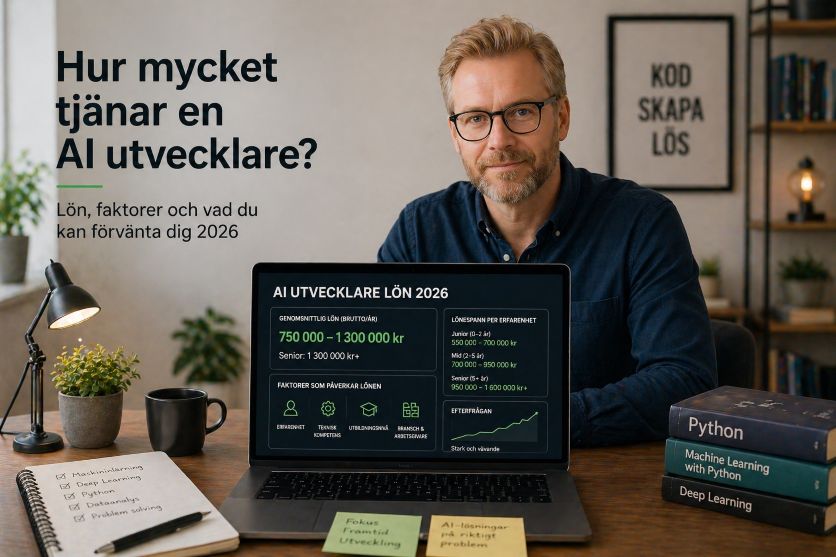 Hur mycket tjänar en AI-utvecklare? Lön, nivåer och framtidsutsikter