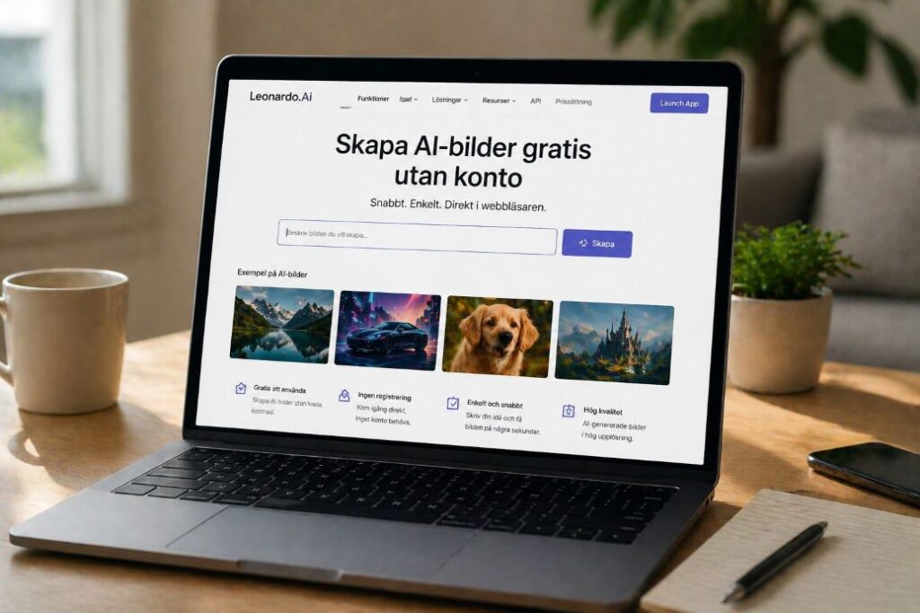 Skapa AI bilder gratis utan konto