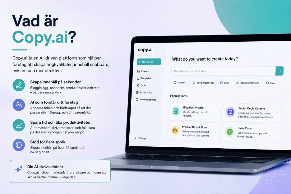 Vad är Copy.ai? Guide till AI-verktyget för text och marknadsföring