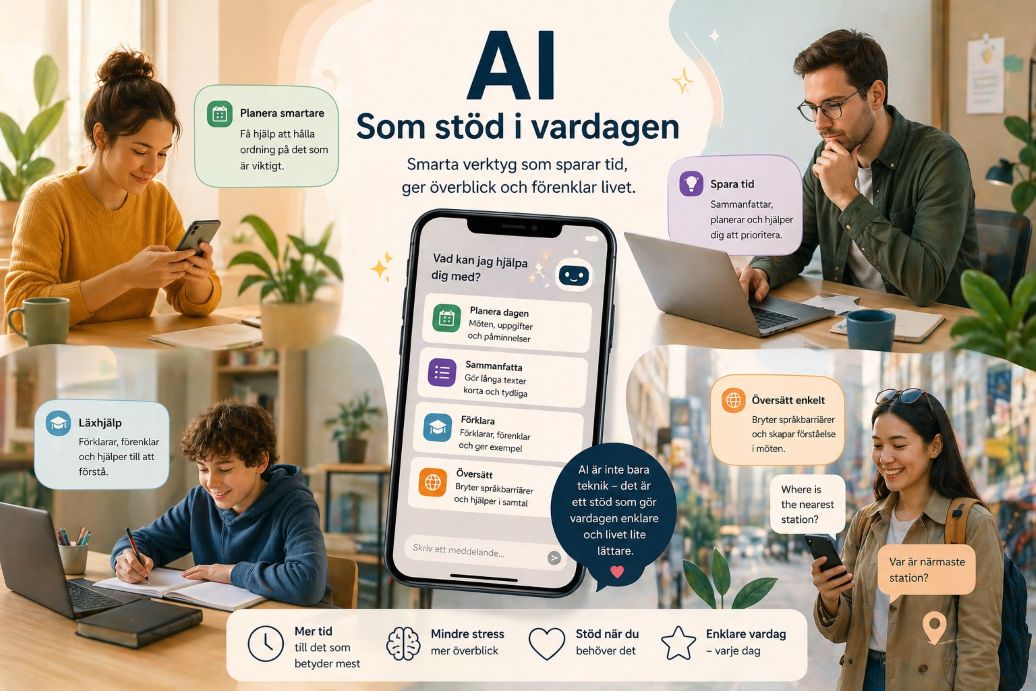 AI som stöd i vardagen – smart hjälp för planering, texter, struktur varje dag