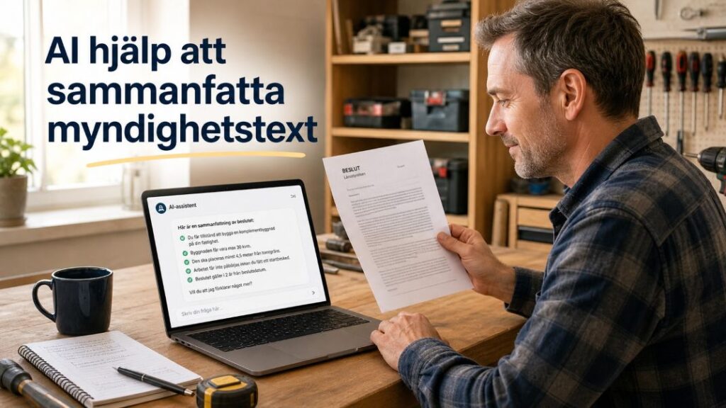 AI sammanfatta text myndighet