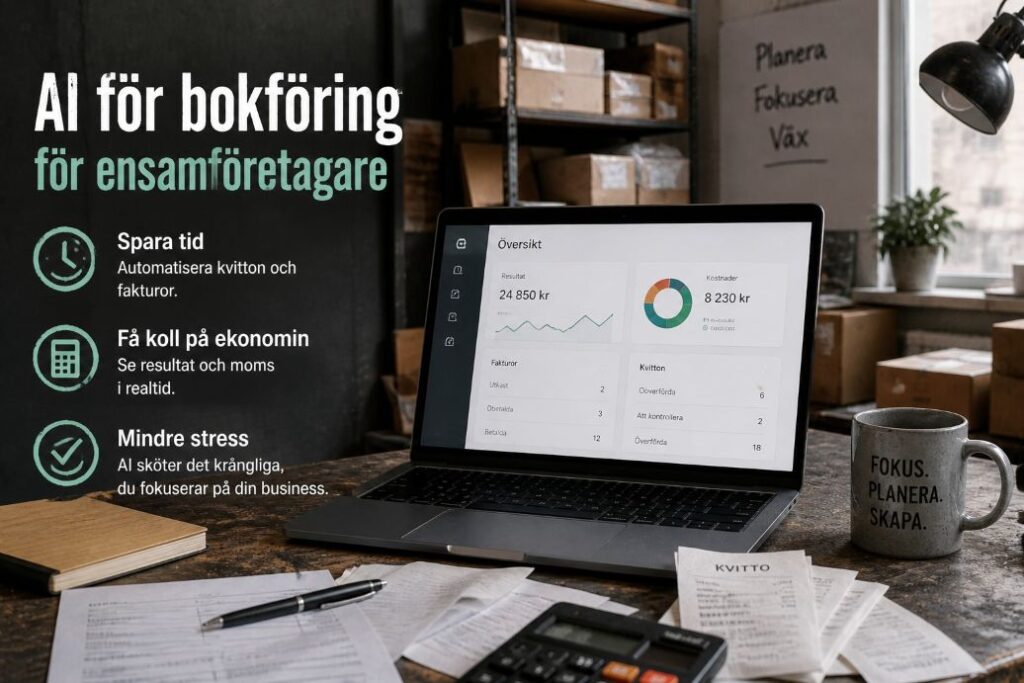 Ensamforetagare AI bokforing