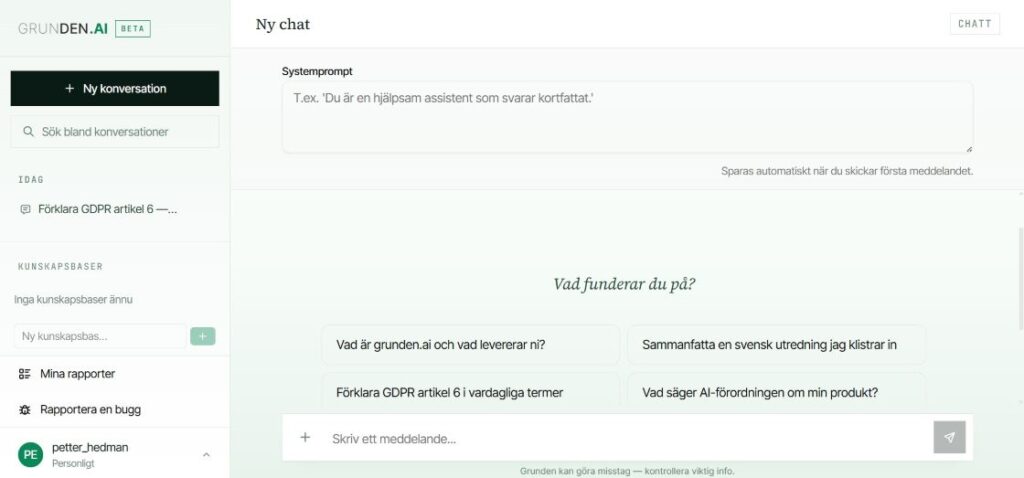 Grunden AI Svensk AI modell