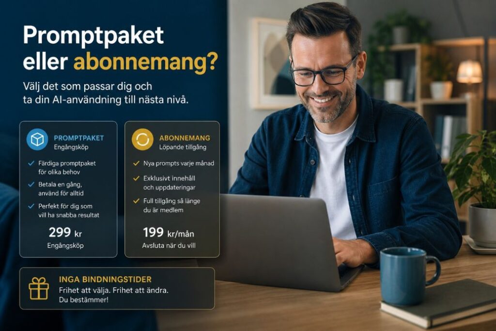 Promptpaket eller abonnemang