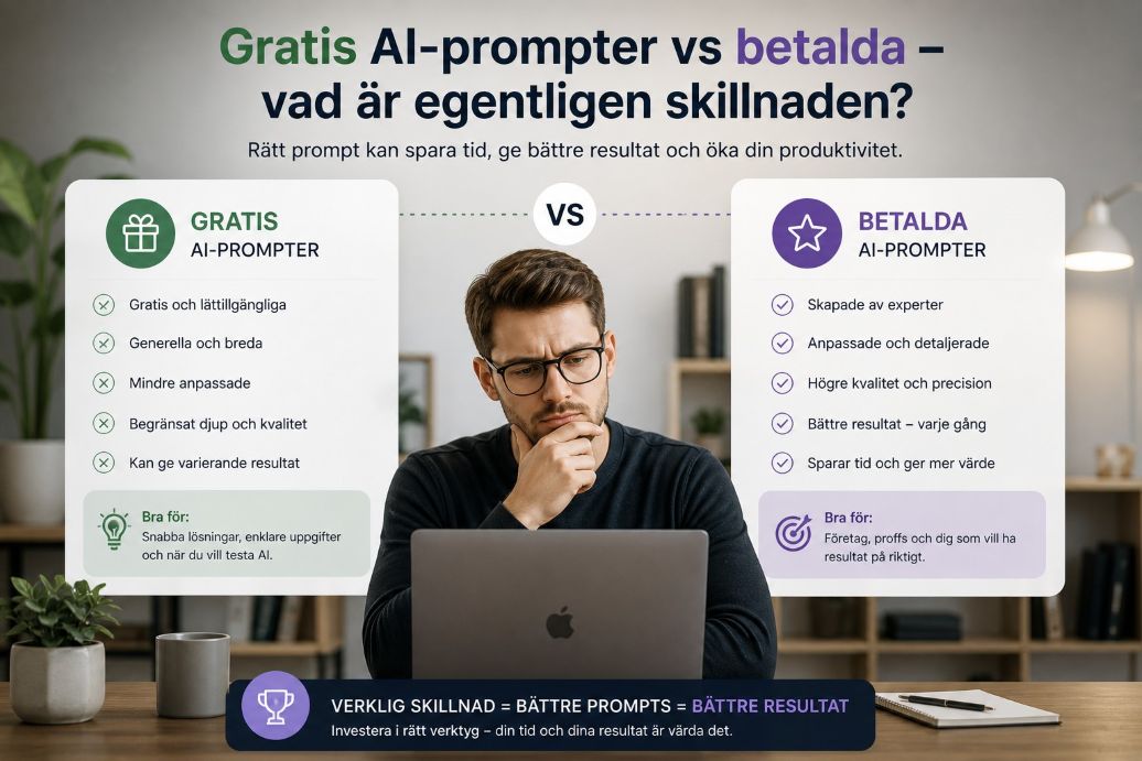 Gratis AI-prompter vs betalda – vad är egentligen skillnaden?