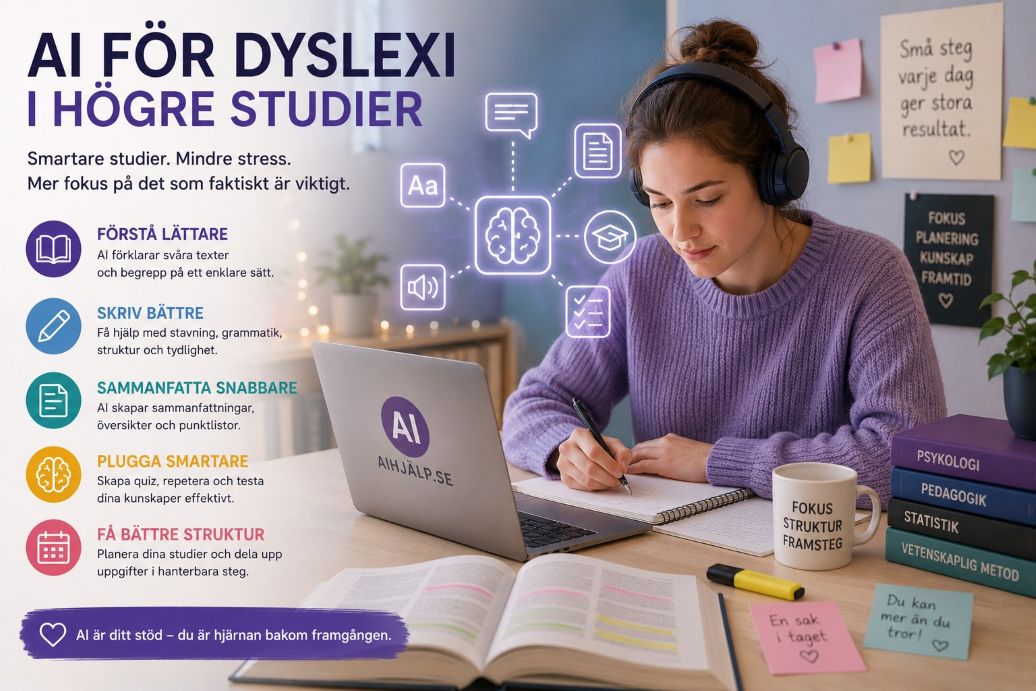 AI för dyslexi i högre studier – smarta verktyg som kan göra stor skillnad